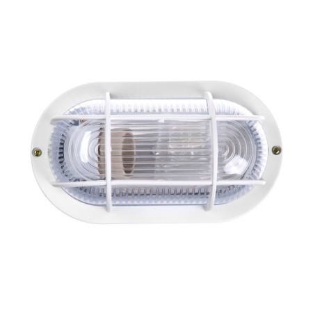 NBP lamp, under the lamp, IP54, 220 V, oval with a grate, plastic, white-1