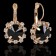 Earrings with rhinestones "Circle" party, large, color mix