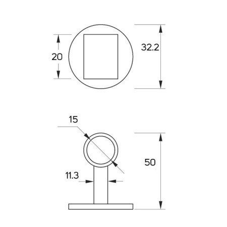 Lockland door limiter on the handle, d = 15 mm, h = 50 mm, white color-10