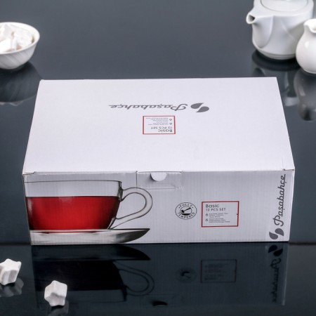Glass Glass Basic Glass, 12 items: 6 cups 215 ml, 6 saucer d = 13.7 cm-1