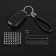 Key keychain, loop with a mobile phone number, black