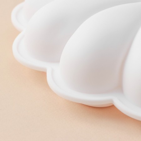 Form for mousse desserts and baking konfinetta "chamomile", silicone, 22 × 4.5 cm, white color-2
