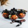 Set of pots "Gift with a sequence" 4x0.85l / 27x21x13cm, poppy on black