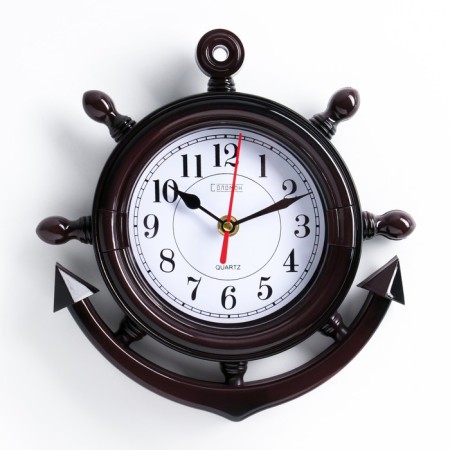 Wall clock, series: sea, "anchor", smooth move, 23 x 24 cm, d-13 cm-3