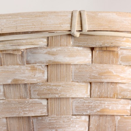 Kashpo wicker, d25xh10cm, white, bamboo-3