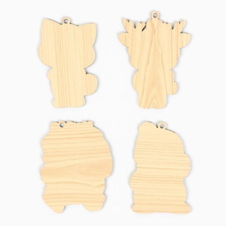 Christmas tree toy New Year, 4 pcs, set, cute-3
