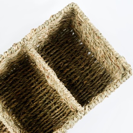 Wicker basket, 3 sections, 30x15x12 cm, algae-2