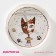 Plate porcelain dining "cats-aristocrats", d = 21.5 cm, white color