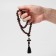Parsing wooden "Orthodox" 50 beads through a cross, brown color
