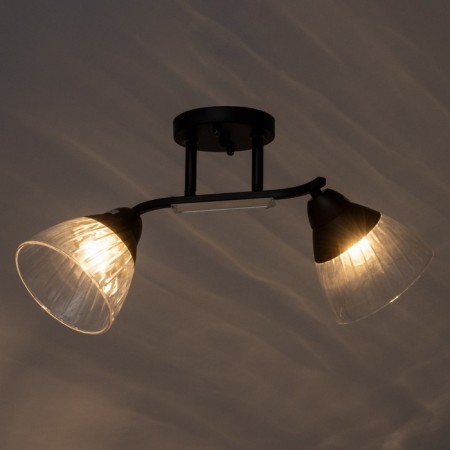 Ceiling chandelier "Arron" E27 2x40W Black 46x19x24cm-2