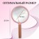 Mirror with a handle, D mirror surface 12 cm, pink color