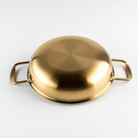 Stear, d = 22 cm, h = 6.5, thickness 1 mm, 201 steel, gold color-2