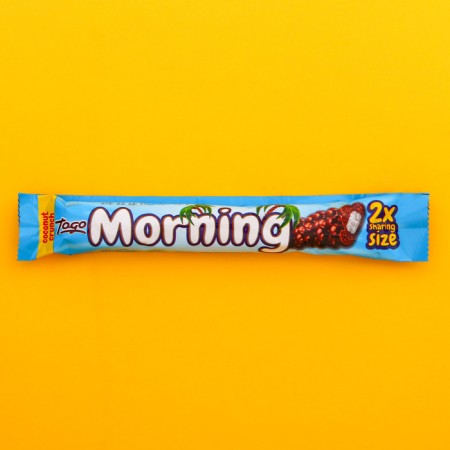 Baton "Morning", covered with milk chocolate with air cereals, with coconut, 50 g