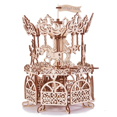 Mechanical 3D puzzle made of wood, Wood Trick, Carousel