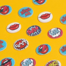 Sugar medallions Top Decor, Pop Art, 35 x 25 mm, set 63 pcs.