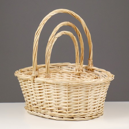 Set of wicker baskets, willow, 3 pcs., Natural color, light-2