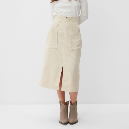 Women's skirt Minaku: Velvet Collection Milk color, river 42