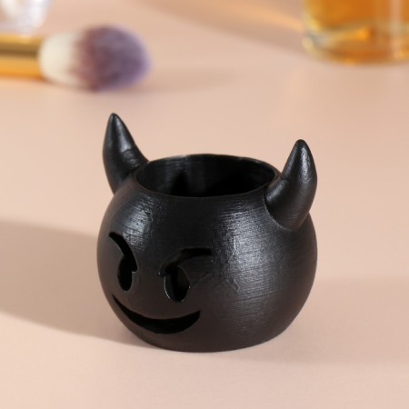 Concrete candle "devil" height 4.5 cm, d-3.5 cm black-3