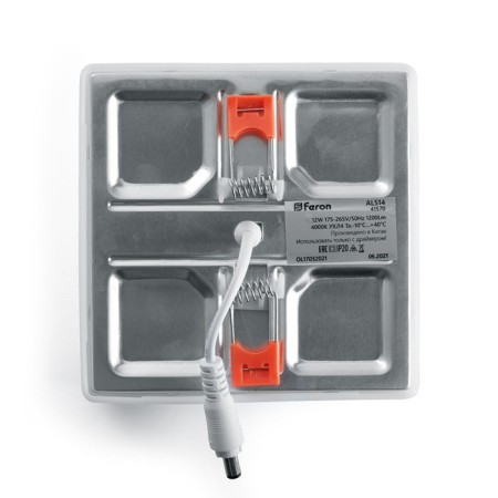 The built -in LED LED Feron AL514, IP20, LED, 12 W, 120x120x20 mm, white color-2