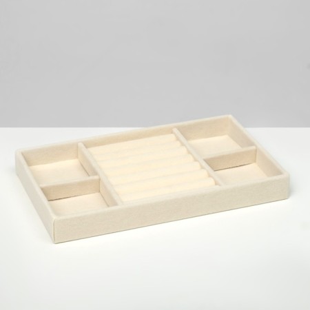 Queen Fair decorations 4 places and 7 strips for rings, 21 × 12.3 × 2.3 cm, beige color-2