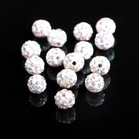 Busina "Shambhala" 8 mm (set of 15 pcs.), Rainbow color