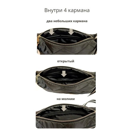 Melodia lux bag black quilted fabric-3