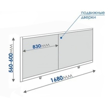 Bath screen "Kvart Aqua", 168 cm-5