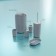 A set of accessories for the Trinity bathroom, 6 items (soap dish, soap dispenser, two glasses, ruff, bucket), gray color