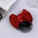 Halfish hair clip "Bow" with a mesh for a bundle, d-10 cm, burgundy