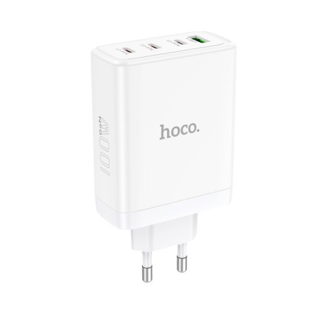 The N31, 3 Type-C, 1 USB, 100 W, PD + Qc, White Network Charger, White-1