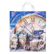 Snezhnoye package, polyethylene with a loop pen, 42x38 cm, 35 μm