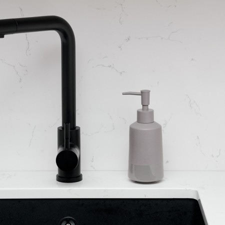 Magma liquid soap dispenser. Moroshka, 7x7x17.8 cm, gray color-4