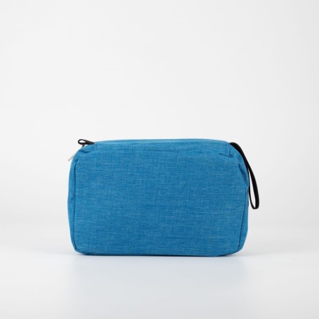 Cosmetic bag, 2 parts on lightning, with hook, blue color-1