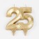 Candle for cake jubilee "line", number 25, gold shine, 8cm