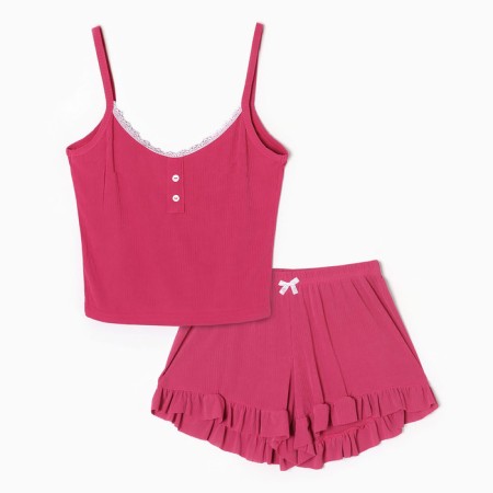 Female pajamas (top/shorts), pink color, size 50-4