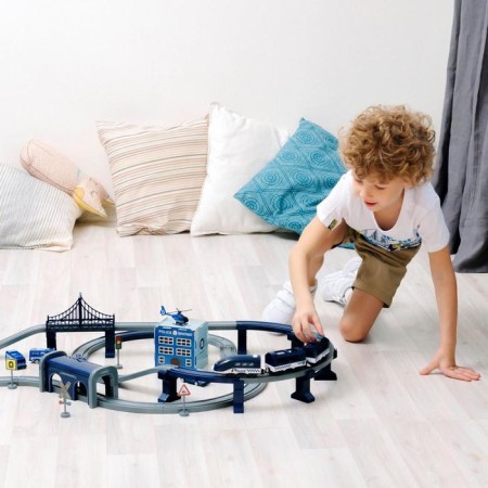 Railway for children "Police Party", 92 items, on batteries with sound-2