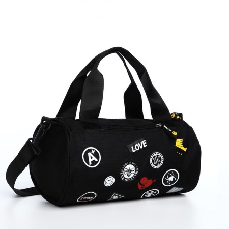 Youth bag with zipper, black color-3