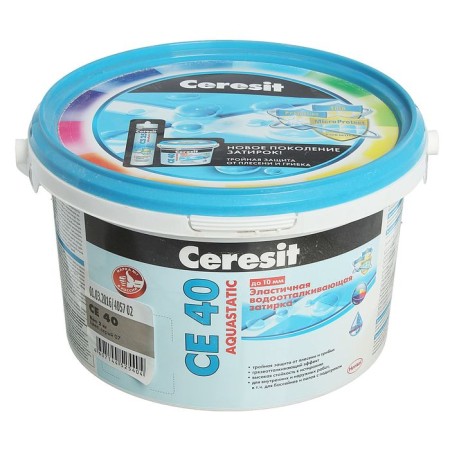 Elastic water-repellent grout Ceresit CE40 Aquastatic (1-10 mm), gray, 2 kg