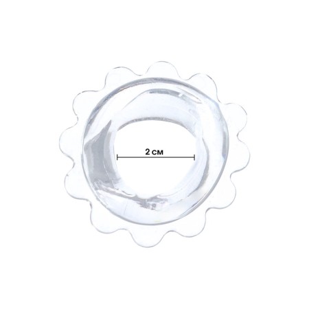 The erection ring of the oka-hp, with relief, D-2 cm, silicone, transparent-1