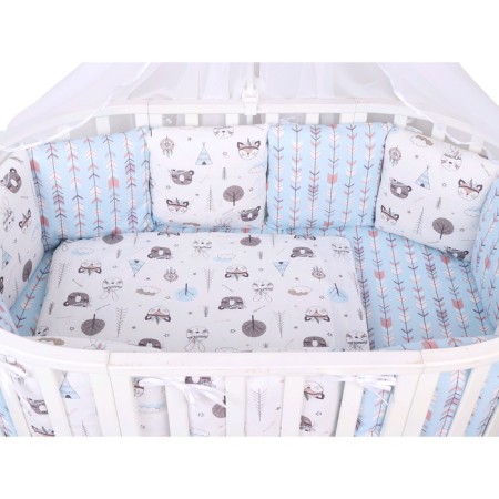 Set in a crib, 15 items, prints Indians, calico
