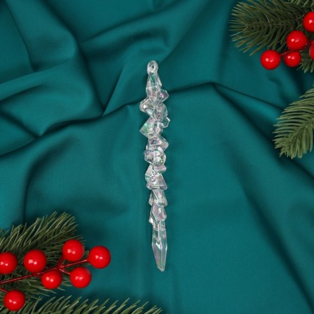 Christmas tree decoration "Figure icicle" 14x1 cm, transparent