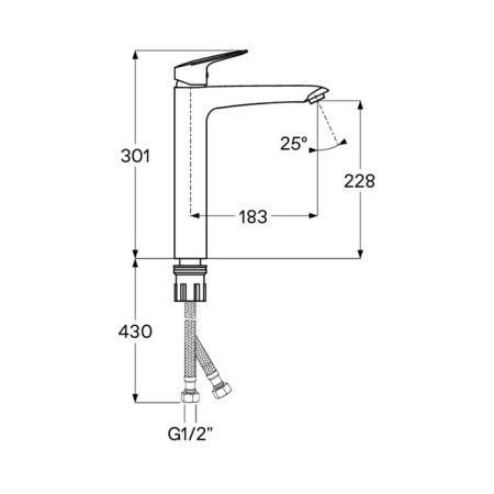 Santek Taos sink mixer, tall, chrome-2
