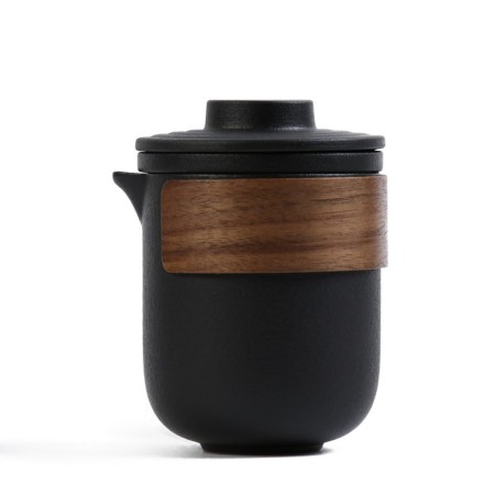 A set for a tea ceremony 6 items per 4 people: a cup 35 ml, a kettle 300 ml, black-7