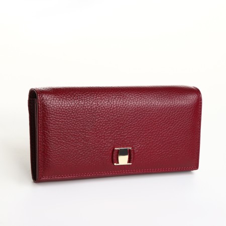 Women's wallet on a magnet, burgundy color