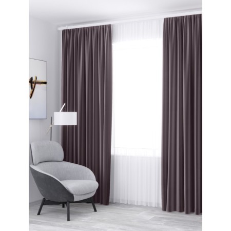 DECOFEST DEURA PACHERS, Size 200x270 cm, Blackout velvet, Gray color