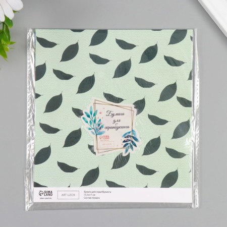 Scrapbooking paper bilateral "avocado" density 180 grams set 10 pcs 15.5x17 cm-5