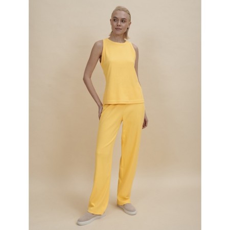 Female trousers, size XL, yellow color-5