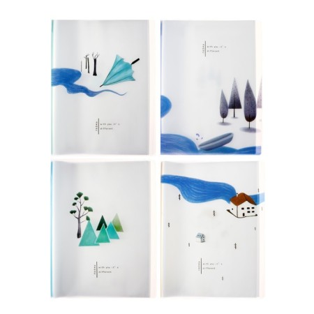 A4 folder format, with 30 transparent files "river", mix