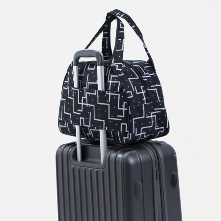 Road bag on a zipper, a suitcase holder, black / white color-3