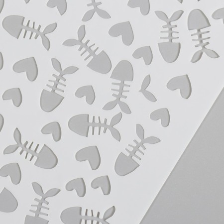 Stencil of background plastic "Fish bones" 15x20 cm-2